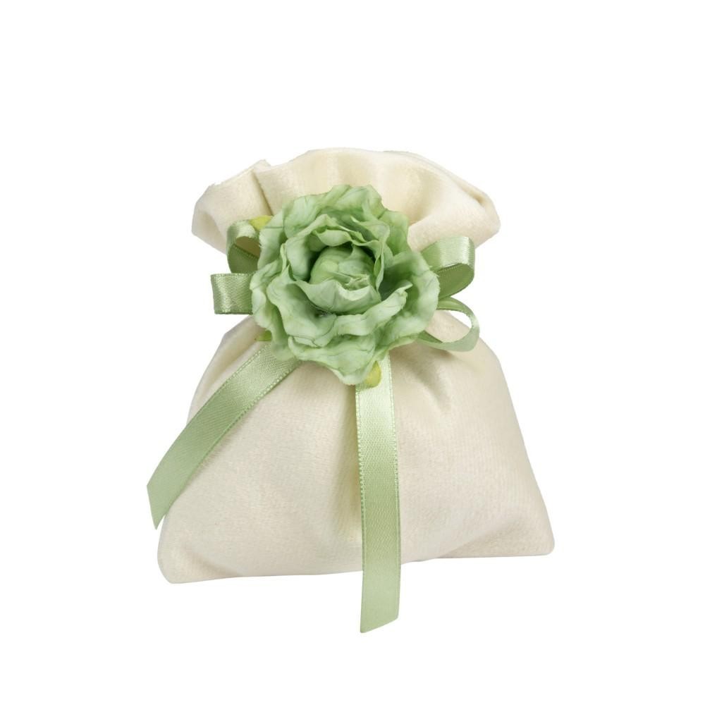 SACCHETTO PICCOLO VELLUTO CM10X13H PANNA